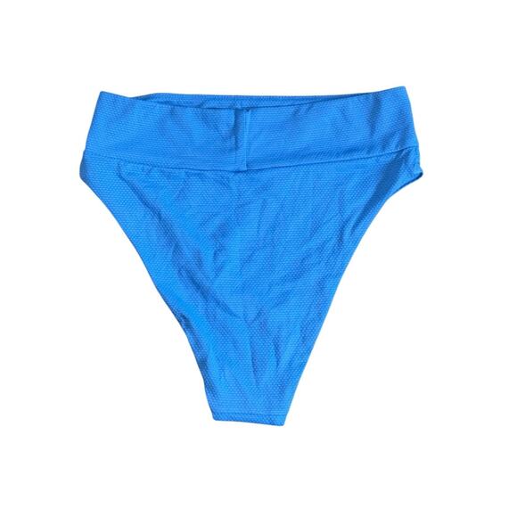 NWT! Aerie Pique High Cut Cheeky Bikini Swim Bottom in Blue - Size Medium - Picture 7 of 9